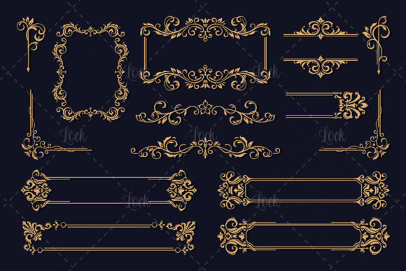 Download 14 Variant Vintage Border Ornament - Ornament Collection