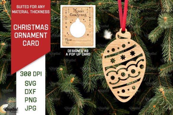 Download XMas Ornament Laser Cut. Pop Up Card SVG - Ornament Collection