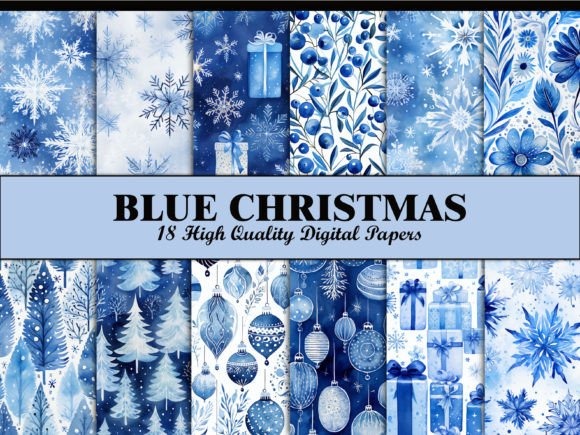 Download Christmas Scrapbook Paper Blue Winter - Christmas scrapbook paper Collection