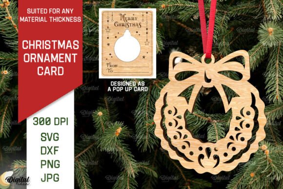 Download XMas Ornament Laser Cut. Pop Up Card SVG - Ornament Collection
