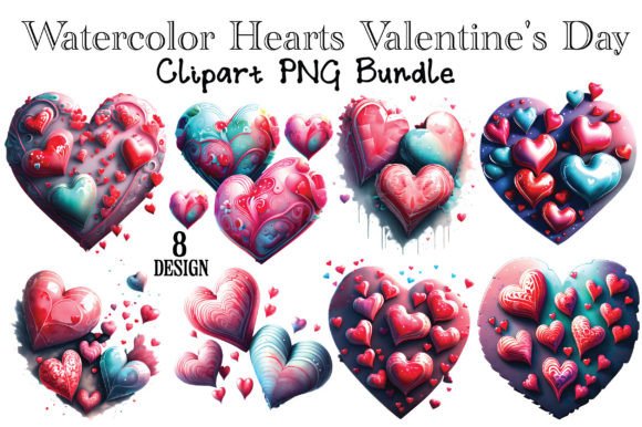Download Watercolor Hearts Valentine's Day - Watercolor hearts Collection