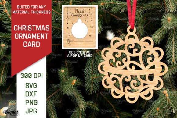 Download XMas Ornament Laser Cut. Pop Up Card SVG - Ornament Collection