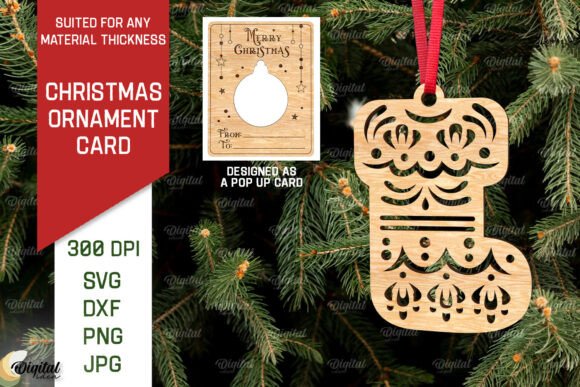 Download XMas Ornament Laser Cut. Pop Up Card SVG - Ornament Collection