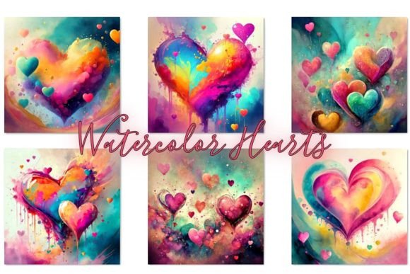 Download Watercolor Hearts - Watercolor hearts Collection