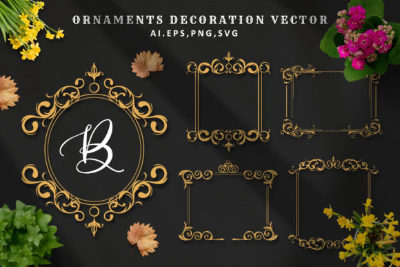 Download 15 Variant Vintage Border Ornament - Ornament Collection